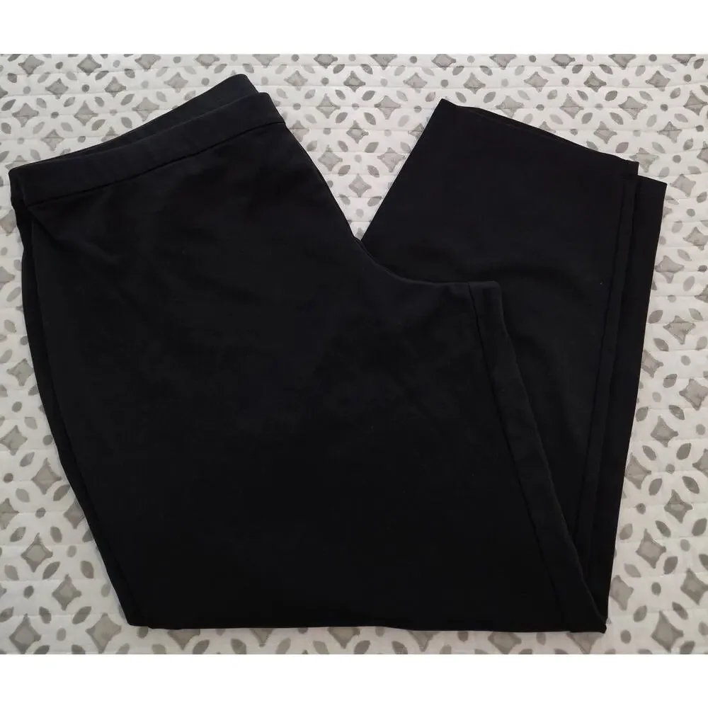 Susan Graver Size Petite XL Black Cotton Ponte Straight Leg Pant A708898 NWOT